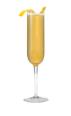 The Sparkling Sunrise is an orange colored cocktail made from Smirnoff Whipped Cream vodka, simple syrup and orange juice, and served in a chilled champagne glass.