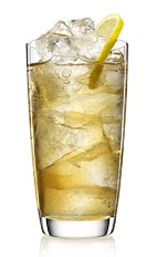 The Spiced Island Tea is a refreshing summer tea made from Malibu Island spiced rum, iced tea, lemon juice and lemon, and served over ice in a highball glass.