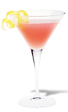 The Spicy Cosmo is an exotic pink cocktail made from silver tequila, cranberry juice, lime juice and Tabasco sauce, and served in a chilled cocktail glass.