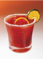The Spiced Eye Opener drink recipe is a fiery hot variation of the classic Bloody Mary cocktail. A red colored drink made form Clamato, lime vodka, dry vermouth, Worcestershire sauce, Tabasco sauce, cilantro and lime, and served in a salt-rimmed rocks glass.