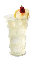 The St-Tropez is a clear colored drink made from Grey Goose Le Citron citrus vodka, St-Germain elderflower liqueur, lemon juice and club soda, and served over ice in a collins or highball glass.
