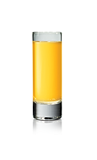 The Sticki Passion shot is made from Stoli Sticki honey vodka and passion fruit juice, and served in a chilled shot glass.