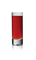The Stickiberry Shot is made from Stoli Sticki honey vodka and cranberry juice, and served in a chilled shot glass.