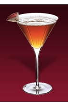 The Sweet Red Kiss is a romantic cocktail recipe made from Dubonnet Rouge, Chambord raspberry liqueur, Absolut Kurant vodka, orange juice, pineapple juice and cranberry juice, and served in a chilled cocktail glass.