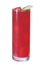 The Equalizer drink is a tall red colored drink made from Smirnoff green apple vodka and cranberry juice, and served over ice in a highball glass.