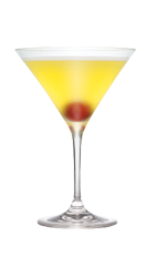 The Ringer cocktail is made from Smirnoff coconut vodka, hazelnut liqueur, pineapple juice and sour mix, and served in a chilled cocktail glass.