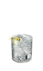 The Selector is a clear drink made from Smirnoff citrus vodka, club soda, lemon and lime, and served over ice in a rocks glass.