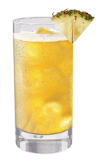 The Tuaca Pineapple is an orange drink made from Tuaca vanilla citrus liqueur, pineapple juice and fresh pineapple, and served over ice in a highball glass.
