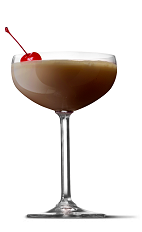 The Sundae cocktail recipe is a brown colored dessert drink made from UV Whipped vodka, chocolate cake vodka, cream and grenadine, and served shaken in a chilled cocktail glass.