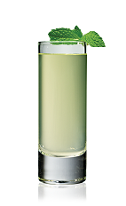 The Va-Va shot is made from vanilla vodka, pineapple juice and fresh mint, and served in a chilled shot glass.