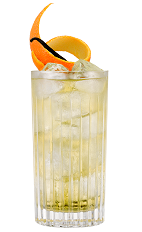 The Vanilla Ginger Ale drink is made from Galliano Vanilla and ginger ale, orange and vanilla, and served over ice in a highball glass.