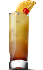 The Vanilla Iced Tea drink recipe is made from UV Vanilla vodka, tequila, rum, gin, cola and lemon juice, and served over ice in a highball glass.