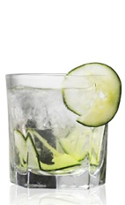 The Vintage is a clear dink made from Patron tequila, lime juice, cucumber and ginger beer, and served over ice in a rocks glass.