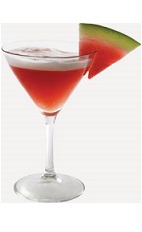 The Watermelon Cosmo is a summer variant of the classic Cosmopolitan cocktail recipe. A red colored drink made from Burnett's watermelon vodka, triple sec and cranberry juice, and served in a chilled cocktail glass.
