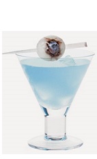 The Whale Spout is a blue colored cocktail recipe made from Burnett's spiced rum, lemonade and blue curacao, and served in a chilled cocktail glass.