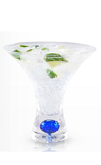 The Yeyo Spritzer is a clear colored cocktail made from Yeyo silver tequila, simple syrup and lime, and served in a chilled cocktail glass.