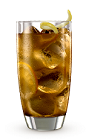 The 9 Tea drink recipe is made from Cruzan 9 spiced rum, peach schnapps and iced tea, and served over ice in a highball glass.