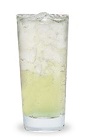 The Apple Sour is made from Pucker sour apple schnapps, sour mix and club soda, and served over ice in a highball glass.