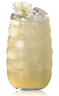 The Aveja Reina is made from Bacardi rum, vanilla liqueur, honey and lemon juice, and served over ice in a highball glass.