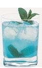 The Berry Blast is a blue colored drink recipe made from Burnett's blueberry vodka, Hpnotiq liqueur and lemonade, and served over ice in a rocks glass.