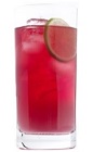 The Berry Lux is a red colored fruit inspired drink recipe made from raspberry liqueur, cranberry juice and lime juice, served over ice in a highball glass garnished with lime.