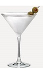 The Black Burnett's martini recipe is made from Burnett's vodka, dry vermouth and olives, and served in a chilled cocktail glass.