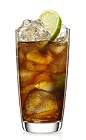 The Black Cola is a variation of the classic Rum and Coke drink. A brown colored drink made from Malibu Black golden rum, Coke or Pepsi and lime, and served over ice in a highball glass.
