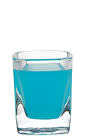 The Blue Shot is a ... blue shot! Made from Hpnotiq liqueur and vodka, and served in a chilled shot glass.