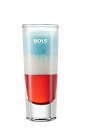 The Bols Red White and Blue is the perfect 4th of July drink. A red, white and blue shot made from strawberry liqueur, yoghurt liqueur and Bols Blue Foam liqueur, and served in a chilled shot glass.