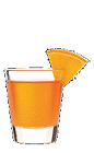 The 3-O Boomerang shot recipe is an orange colored shot drink made form Three Olive Rangtang orange vodka, and served in a shot glass.