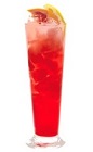The Breezer is a red colored drink recipe made from Luxardo Pomegranate sambuca, pomegranate juice and club soda, and served over ice in a Collins glass garnished with a lemon wedge.
