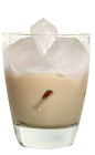 The Brown Cow drink is made from Smirnoff Root Beer vodka, Bailey's Irish cream and milk, and served over ice in a rocks glass.
