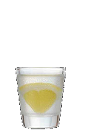 The Bubble Drop shot recipe is made from Three Olives bubble vodka, lemon lime soda, sugar and lemon, and served in a shot glass.