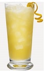 The Calypso cocktail recipe is made from dark rum, pineapple juice, lemon juice, Falernum, bitters and nutmeg, and served shaken in a chilled cocktail glass.