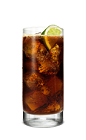 The Campfire Cola is a brown drink made from Smirnoff Fluffed Marshmallow vodka, cherry juice and cola, and served over ice in a highball glass.