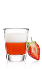 The Cheeky Swirl Shot is a red and white dessert shot that goes well with anything sweet, or on its own to start a party. Made from Malibu Swirl strawberry & whipped cream coconut rum, whipped cream and a strawberry, and served in a chilled shot glass.