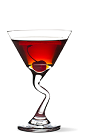 The Cherry Cosmo cocktail recipe is a red colored drink made from UV Cherry vodka, triple sec and cranberry juice, and served in a chilled cocktail glass.