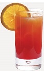 The Cherry Kiss is an orange colored drink recipe made from Burnett's gin, maraschino liqueur, pineapple juice and grenadine, and served over ice in a highball glass.