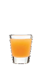 The Cherry Pop shot recipe is an orange colored drink made from Three Olives cherry vodka, triple sec and orange juice, and served in a chilled shot glass.