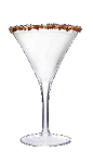 The Chocolate Dipped Berry cocktail recipe is a delicious dessert cocktail made from Three Olives berry vodka, chocolate vodka and white crème de cacao, and served in a chocolate-rimmed cocktail glass.