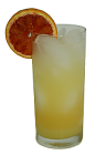 The Clockwork Orange is an orange colored drink made from Ventura Orangecello, vodka and club soda, and served over ice in a highball glass.