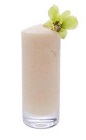 The Coconut Batida is a frozen summer drink recipe made from Leblon cachaca, coconut cream, whole milk and simple syrup, and served blended with ice in a highball glass.