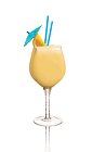 The Coconut Twist drink recipe is made from Admiral Nelson's coconut rum, coconut cream and orange juice, and served blended in a chilled wine glass.