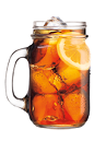 The Comfort Tea is made from Southern Comfort, sweet & sour mix, sweetened tea and cola, and served over ice in a mason jar.
