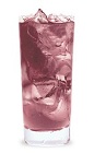 The Cran-Grape is a purple drink made from grape schnapps, vodka and cranberry juice, and served over ice in a highball glass.