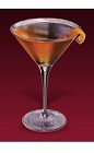 The Crux Cocktail recipe is made from Dubonnet Rouge, cognac, Cointreau orange liqueur and lemon juice, and served in a chilled cocktail glass.