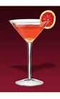 The Deshler cocktail recipe is made from Dubonnet Rouge, rye whiskey, Cointreau, bitters and blood orange, and served in a chilled cocktail glass.