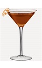 The Espresso Cosmo cocktail recipe is made from Burnett's espresso vodka, coconut rum and Kahlua coffee liqueur, and served in a chilled cocktail glass.