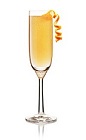 The Florida 75 is an American take on the classic French 75 cocktail. Made from Beefeater gin, pink grapefruit juice, simple syrup and champagne, and served with a grapefruit twist in a chilled champagne flute.