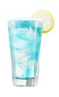 The Foamy Blue Lagoon is a relaxing blue drink made from vodka, blue curacao, 7-Up or Sprite and Bols Blue Foam liqueur, and served over ice in a highball glass.